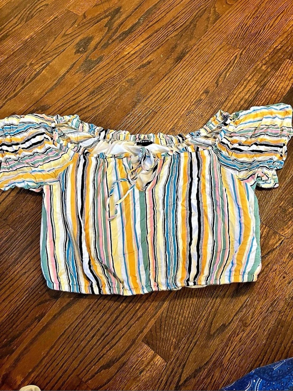 TORRID Striped Crop Top in Multicolor Size 1
